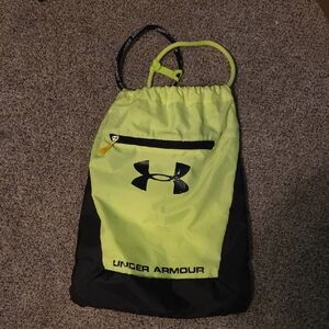 Under Armour Bright Yellow and Black Drawstring Bag